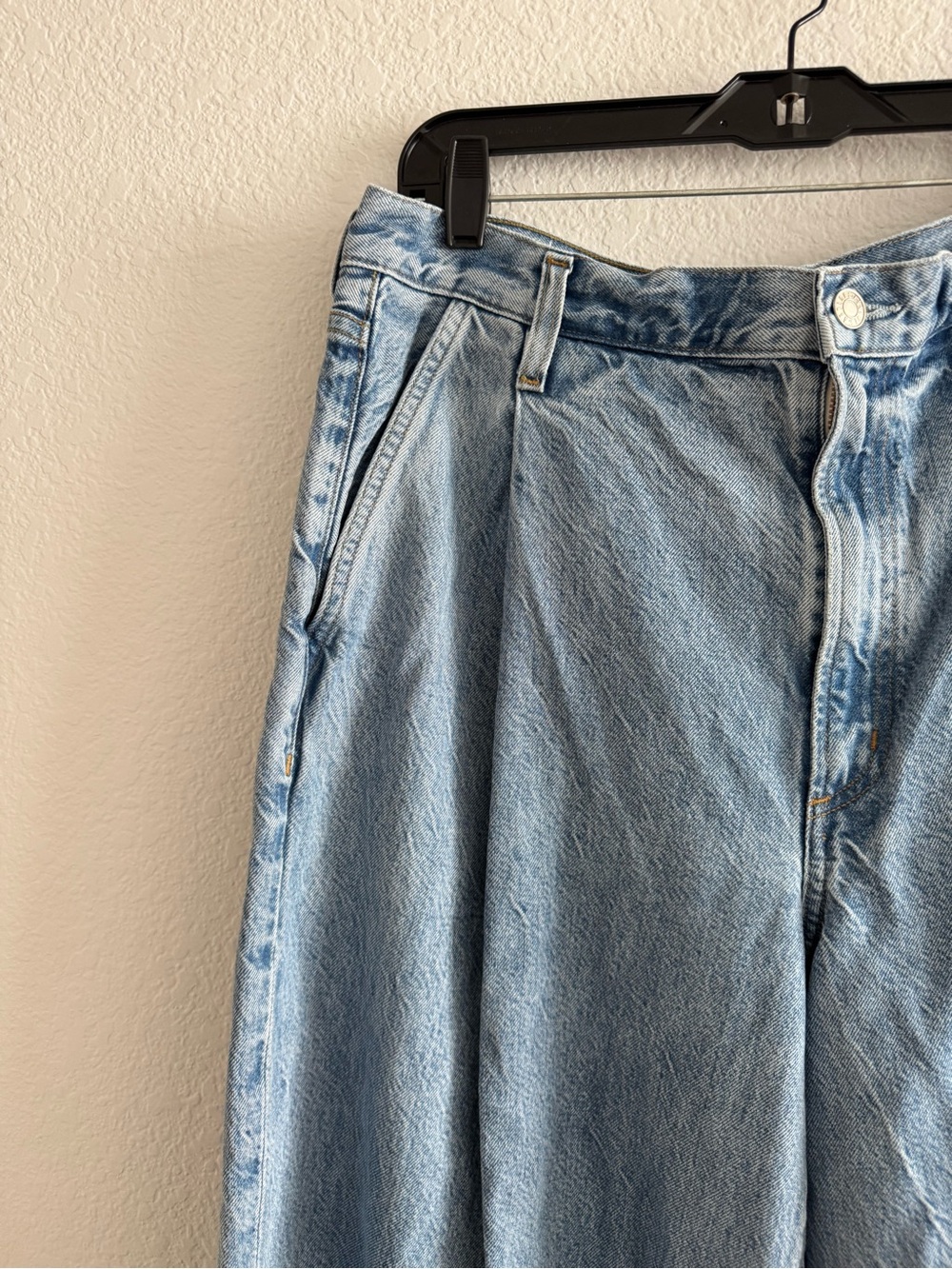 AGOLDE Ellis Trouser Wide Leg size 30-32 in Baffle Wash Light Denim - Picture 3 of 10